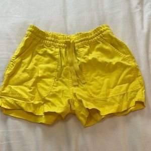 Size XXS J.Crew Seaside Linen Blend Casual Drawstring Bright Yellow Shorts